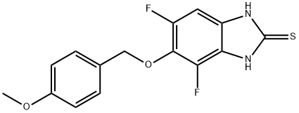 2H-Benzimidazole-2-thione, 4,6-difluoro-1,3-dihydro-5-[(4-methoxyphenyl)methoxy]- Structure