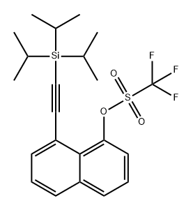 Methanesulfonic acid, 1,1,1-trifluoro-, 8-[2-[tris(1-methylethyl)silyl]ethynyl]-1-naphthalenyl ester Structure