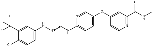 2-Pyridinecarboxamide, 4-[[6-[[[[4-chloro-3-(trifluoromethyl)phenyl]amino]iminomethyl]amino]-3-pyridinyl]oxy]-N-methyl- Structure