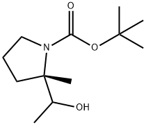 tert-Butyl (2S)-2-(1-hydroxyethyl)-2-methylpyrrolidine-1-carboxylate Struktur