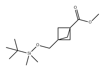 Bicyclo[1.1.1]pentane-1-carboxylic acid, 3-[[[(1,1-dimethylethyl)dimethylsilyl]oxy]methyl]-, methyl ester,2136607-40-2,结构式