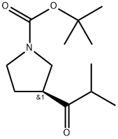 1-Pyrrolidinecarboxylic acid, 3-(2-methyl-1-oxopropyl)-, 1,1-dimethylethyl ester, (3S)- Struktur