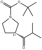 1-Pyrrolidinecarboxylic acid, 3-(2-methyl-1-oxopropyl)-, 1,1-dimethylethyl ester, (3R)- Structure