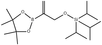 1,3,2-Dioxaborolane, 4,4,5,5-tetramethyl-2-[1-[[[tris(1-methylethyl)silyl]oxy]methyl]ethenyl]- Structure