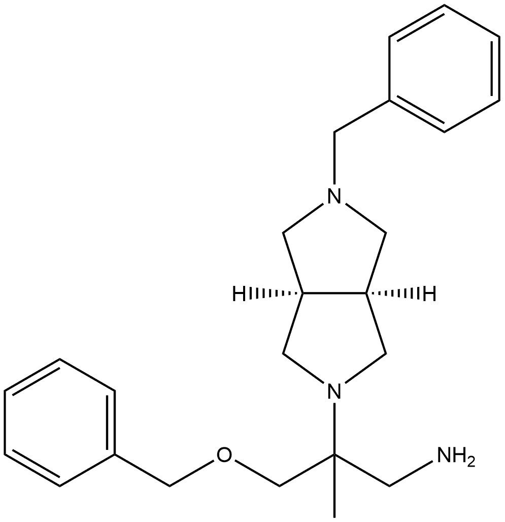 2-[(3aR,6aS)-5-benzyl-octahydropyrrolo[3,4-c]pyrrol-2-yl]-3-(benzyloxy)-2-methylpropan-1-amine 结构式