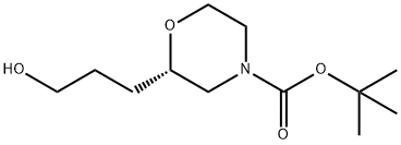 4-Morpholinecarboxylic acid, 2-(3-hydroxypropyl)-, 1,1-dimethylethyl ester, (2S)- Structure