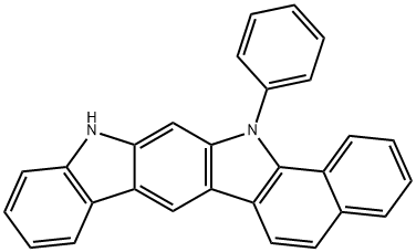 14-苯基-12,14-二氢苯并[A]吲哚并[3,2-H]咔唑 结构式