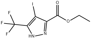 1H-Pyrazole-3-carboxylic acid, 4-iodo-5-(trifluoromethyl)-, ethyl ester 化学構造式