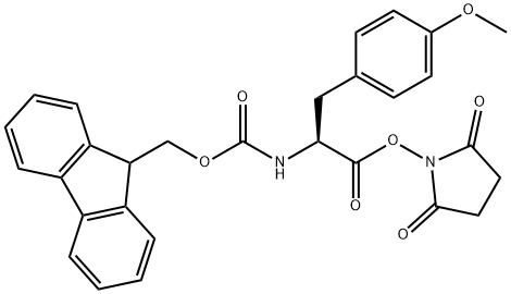 2,5-dioxopyrrolidin-1-yl (S)-2-((((9H-fluoren-9-yl)methoxy)carbonyl)amino)-3-(4-methoxyphenyl)propanoate Struktur