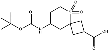 8-{[(tert-butoxy)carbonyl]amino}-5,5-dioxo-5lambda6-thiaspiro[3.5]nonane-2-carboxylic acid Structure