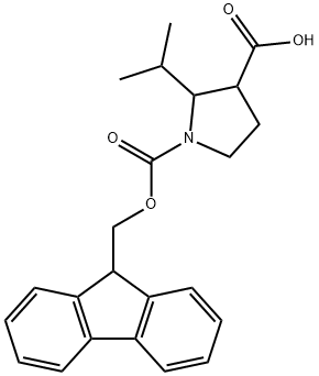 1-{[(9H-fluoren-9-yl)methoxy]carbonyl}-2-(propan-2-yl)pyrrolidine-3-carboxylic acid, Mixture of diastereomers,2137686-87-2,结构式