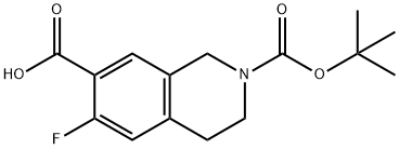 2-(叔丁氧基羰基)-6-氟-1,2,3,4-四氢异喹啉-7-甲酸,2137706-75-1,结构式