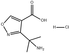 4-Isoxazolecarboxylic acid, 3-(1-amino-1-methylethyl)-, hydrochloride (1:1) Structure