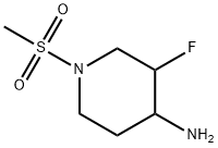 4-Piperidinamine, 3-fluoro-1-(methylsulfonyl)- 化学構造式