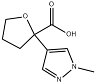 2-(1-methyl-1H-pyrazol-4-yl)oxolane-2-carboxylic acid 化学構造式