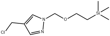 1H-Pyrazole, 4-(chloromethyl)-1-[[2-(trimethylsilyl)ethoxy]methyl]- Struktur