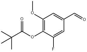 2-Fluoro-4-formyl-6-methoxyphenyl 2,2-dimethylpropanoate Struktur