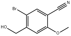 5-Bromo-4-(hydroxymethyl)-2-methoxybenzonitrile Structure