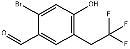 2-Bromo-4-hydroxy-5-(2,2,2-trifluoroethyl)benzaldehyde Structure