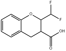 2-(difluoromethyl)-3,4-dihydro-2H-1-benzopyran-3-carboxylic acid, Mixture of diastereomers Struktur