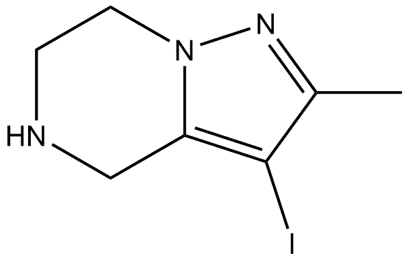 4,5,6,7-Tetrahydro-3-iodo-2-methylpyrazolo[1,5-a]pyrazine Structure