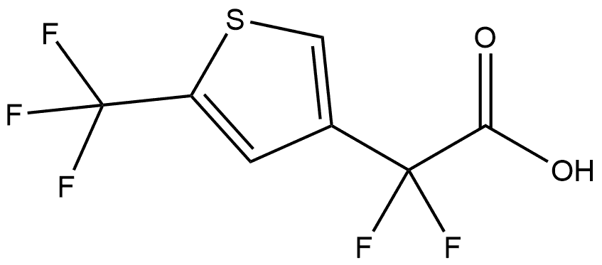α,α-Difluoro-5-(trifluoromethyl)-3-thiopheneacetic acid Struktur