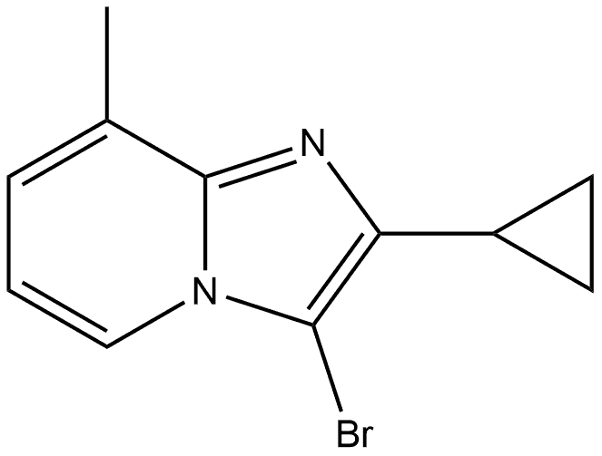 3-bromo-2-cyclopropyl-8-methylimidazo[1,2-a]pyridine 结构式