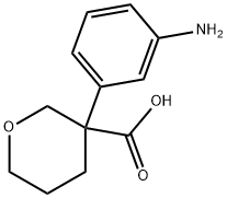 2H-Pyran-3-carboxylic acid, 3-(3-aminophenyl)tetrahydro- Structure