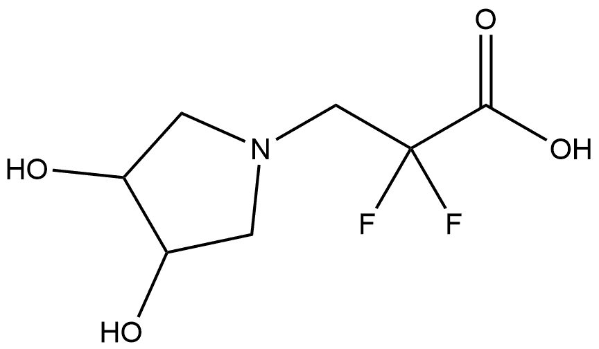 1-Pyrrolidinepropanoic acid, α,α-difluoro-3,4-dihydroxy- 化学構造式