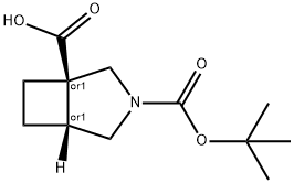 REL-(1R,5R)-3-(叔丁氧基羰基)-3-氮杂双环[3.2.0]庚烷-1-羧酸 结构式