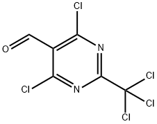 5-Pyrimidinecarboxaldehyde, 4,6-dichloro-2-(trichloromethyl)- 化学構造式