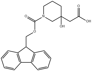 2-(1-{[(9H-fluoren-9-yl)methoxy]carbonyl}-3-hydroxypiperidin-3-yl)acetic acid Structure