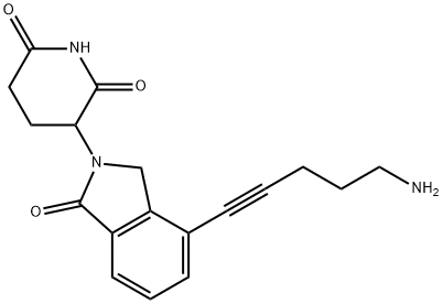 3-(4-(5-氨基戊-1-炔-1-基)-1-氧代异吲哚啉-2-基)哌啶-2,6-二酮, 2138440-39-6, 结构式