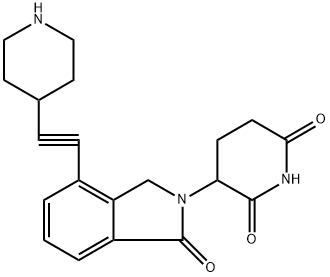 3-(1-oxo-4-(piperidin-4-ylethynyl)isoindolin-2-yl)piperidine-2,6-dione Structure