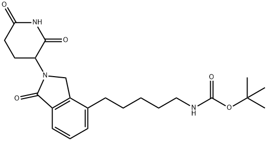 Carbamic acid, N-[5-[2-(2,6-dioxo-3-piperidinyl)-2,3-dihydro-1-oxo-1H-isoindol-4-yl]pentyl]-, 1,1-dimethylethyl ester Struktur