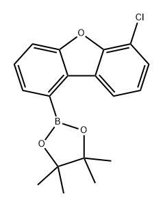 2-(6-氯二苯并[B,D]呋喃-1-基)-4,4,5,5-四甲基-1,3,2-二氧硼杂环戊烷 结构式