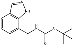 Carbamic acid, N-(1H-indazol-7-ylmethyl)-, 1,1-dimethylethyl ester Struktur