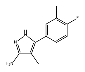 3-(4-氟-3-甲基苯基)-4-甲基-1H-吡唑-5-胺 结构式