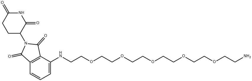 1H-Isoindole-1,3(2H)-dione, 4-[(17-amino-3,6,9,12,15-pentaoxaheptadec-1-yl)amino]-2-(2,6-dioxo-3-piperidinyl)- Structure