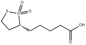 1,2-Dithiolane-3-pentanoic acid, 2,2-dioxide, (3R)- 化学構造式