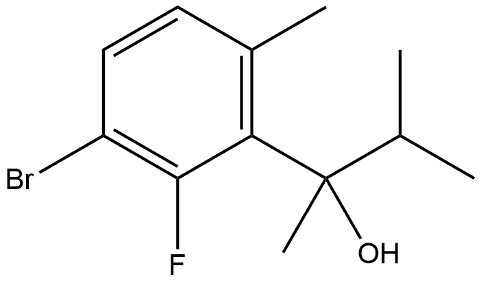 3-Bromo-2-fluoro-α,6-dimethyl-α-(1-methylethyl)benzenemethanol,2140517-54-8,结构式