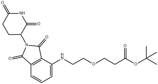 Propanoic acid, 3-[2-[[2-(2,6-dioxo-3-piperidinyl)-2,3-dihydro-1,3-dioxo-1H-isoindol-4-yl]amino]ethoxy]-, 1,1-dimethylethyl ester Struktur