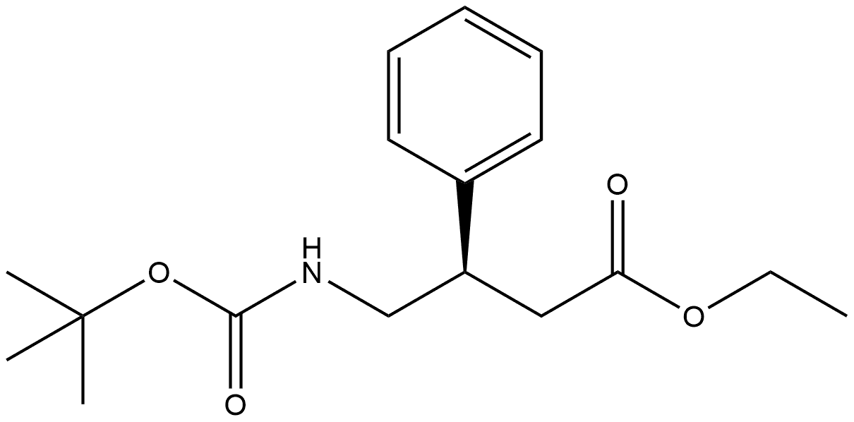 Benzenepropanoic acid, β-[[[(1,1-dimethylethoxy)carbonyl]amino]methyl]-, ethyl ester, (βR)- Structure