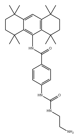 Benzamide, 4-[[[(2-aminoethyl)amino]carbonyl]amino]-N-(1,2,3,4,5,6,7,8-octahydro-1,1,4,4,5,5,8,8-octamethyl-9-anthracenyl)- 化学構造式