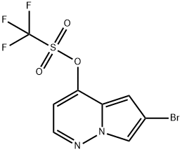 Methanesulfonic acid, 1,1,1-trifluoro-, 6-bromopyrrolo[1,2-b]pyridazin-4-yl ester 化学構造式