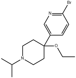 Pyridine, 2-bromo-5-[4-ethoxy-1-(1-methylethyl)-4-piperidinyl]- 化学構造式