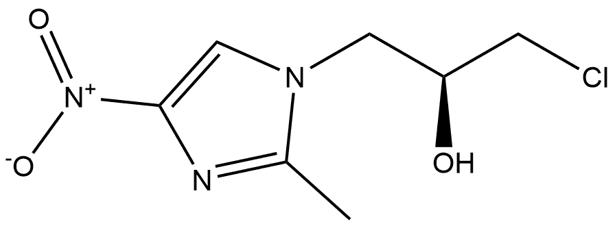 1H-Imidazole-1-ethanol, α-(chloromethyl)-2-methyl-4-nitro-, (αS)- 化学構造式