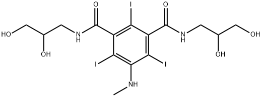 1,3-Benzenedicarboxamide, N1,N3-bis(2,3-dihydroxypropyl)-2,4,6-triiodo-5-(methylamino)- Structure