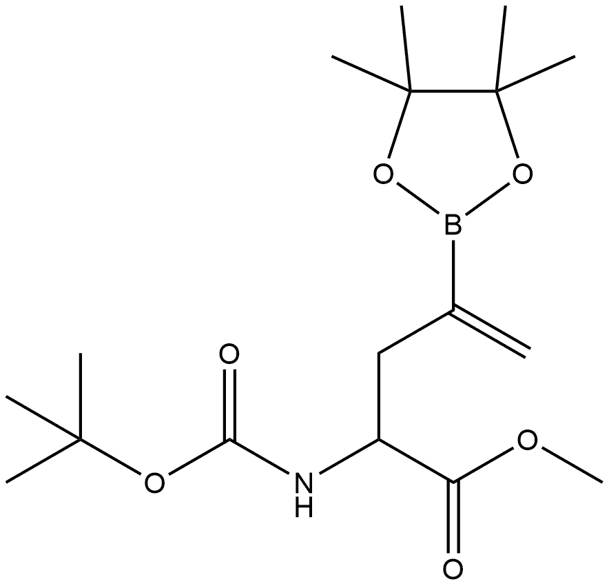 Methyl α-[[(1,1-dimethylethoxy)carbonyl]amino]-4,4,5,5-tetramethyl-γ-methylene-1,3,2-dioxaborolane-2-butanoate Structure