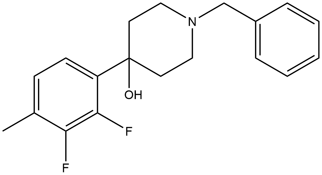 4-(2,3-Difluoro-4-methylphenyl)-1-(phenylmethyl)-4-piperidinol 化学構造式